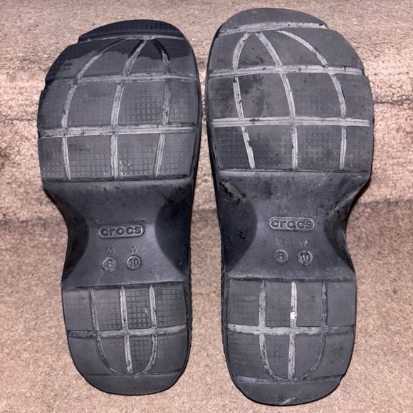 Crocs Stomp Platform Slide Sandals Womens Sz 8 Black Chunky casual iconic Shoes - Picture 6 of 9